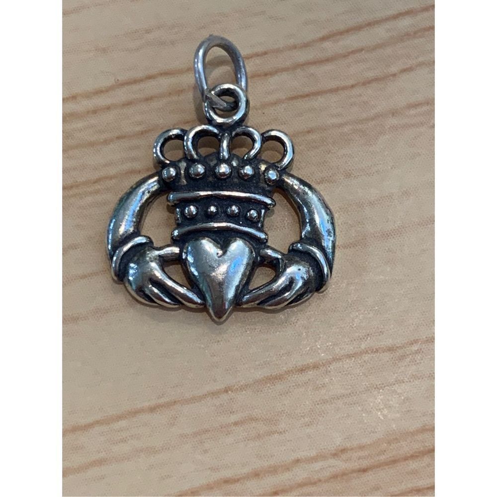 .925 Irish Claddagh Sterling Silver Jewelry Charm